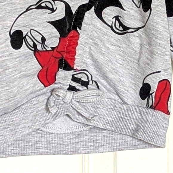 Disney Jr Minnie Mouse (5T) Pullover Sweatshirt with Decorative Draw String - Picture 4 of 14